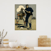 Vintage Baseballspieler, Stilkunst Poster (Küche)