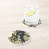 Vintage Baseballspieler, Stilkunst Sandstein Untersetzer (Seite)