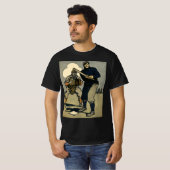 Vintage Baseballspieler, Stilkunst T-Shirt (Vorne ganz)