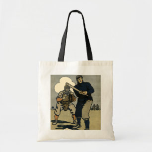 Vintage Baseballspieler, Stilkunst Tragetasche