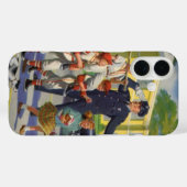 Vintage Baseballspieler und Polizeiwache Case-Mate iPhone Hülle (Rückseite (Horizontal))