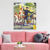 Vintage Baseballspieler und Polizeiwache Leinwanddruck (Insitu (Wohnzimmer))