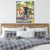 Vintage Baseballspieler und Polizeiwache Leinwanddruck (Insitu (Schlafzimmer))