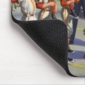 Vintage Baseballspieler und Polizeiwache Mousepad (Ecke)