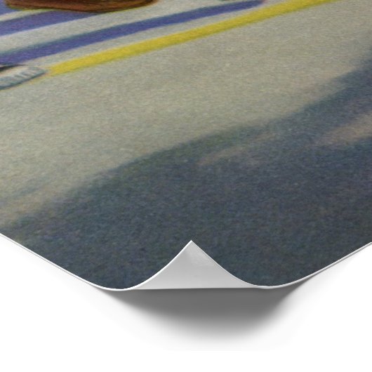 Vintage Baseballspieler und Polizeiwache Poster (Ecke)