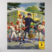 Vintage Baseballspieler und Polizeiwache Poster (Vorne)