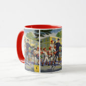 Vintage Baseballspieler und Polizeiwache Tasse (Vorderseite Links)