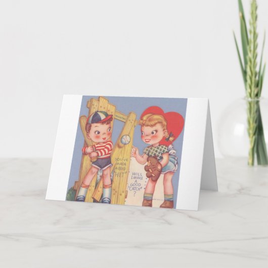 Vintage BaseballValentintagskarte Feiertagskarte (Vorderseite)