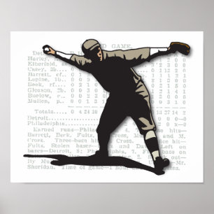 Vintage Baseballwerfer Poster