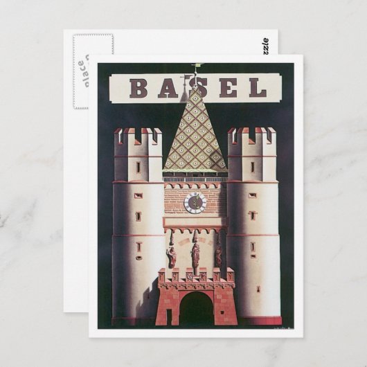 Vintage Basel Schweiz Postkarte (Vorne/Hinten)