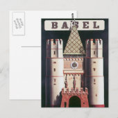 Vintage Basel Schweiz Postkarte (Vorne/Hinten)
