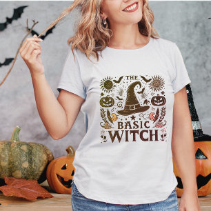 Vintage Basic Witch Grusel-Saison-Bekleidung T-Shirt