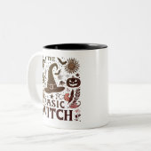 Vintage Basic Witch Halloween Kaffeetasse (Vorderseite Links)