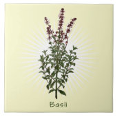 Vintage Basilika Herb Keramik Fliese (Vorderseite)