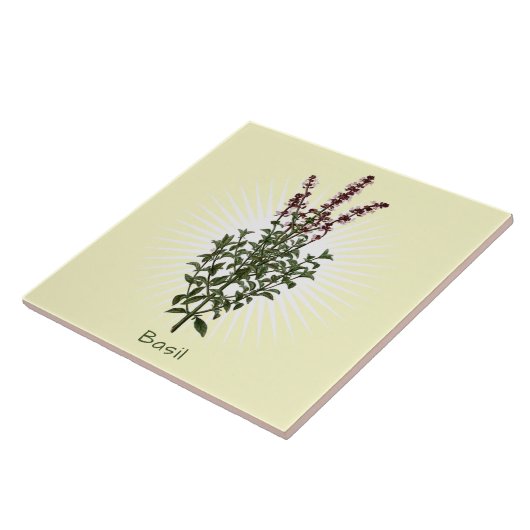 Vintage Basilika Herb Keramik Fliese (Seite)