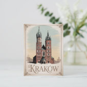 Vintage Basilika Krakau Postkarte (Stehend Vorderseite)