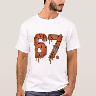 Vintage-Basketball-Drip-Nummer-67-Jersey-T-Shirt T-Shirt