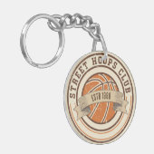 Vintage Basketball Emblem Schlüsselanhänger (Vorderseite links)
