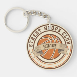 Vintage Basketball Emblem Schlüsselanhänger