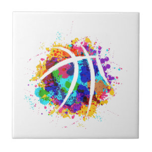 Vintage-Basketball-Grafikdesign  Cooles Basketball Fliese
