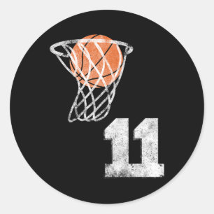 Vintage Basketball Jersey Nummer 11 Spielnummer Runder Aufkleber