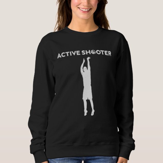 Vintage Basketball Player Active Shooter Basketbal Sweatshirt (Vorderseite)