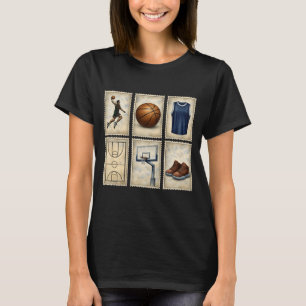 Vintage Basketball Stamps Sportsammlung T-Shirt