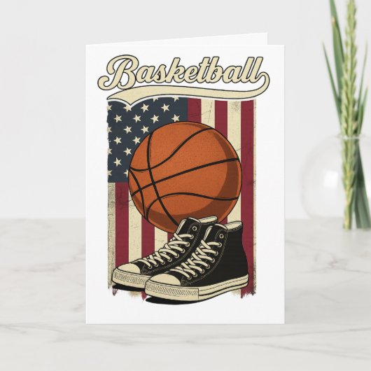 Vintage Basketball USA Flag Retro Sneaker Design Karte (Vorderseite)