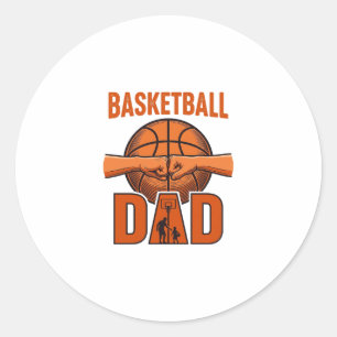 Vintage Basketball-Vater-Shirt-Design_1 Runder Aufkleber