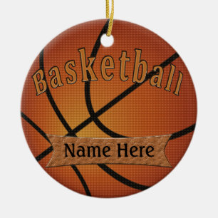 Vintage Basketball-Verzierung mit IHREM NAMEN Keramik Ornament
