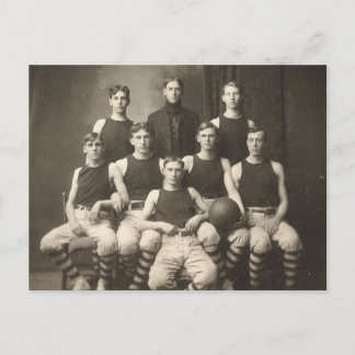 Vintage Basketballmannschaft Postkarte