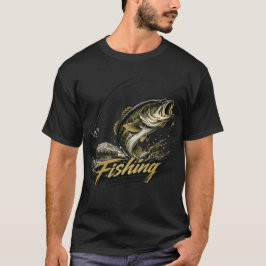 Vintage-Bass-Angeln-T-Shirt | Geschenk für Angler T-Shirt