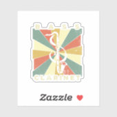 Vintage Bass Clarinet Player Music Retro Gift Aufkleber (Blatt)