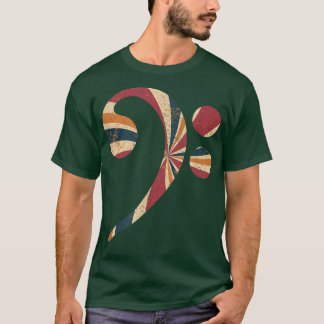 Vintage Bass Clef Music For Bassist Musician  T-Shirt