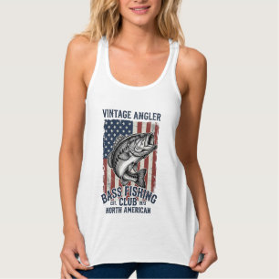 Vintage Bass Fishing Amerikanisches Flagge Shirt D