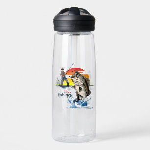 Vintage-Bassangeln-Grafik Kunst [Männlich] 25oz Trinkflasche