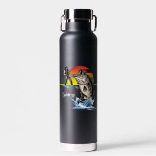 Vintage-Bassangeln-Grafik [Weiblich-2]  Trinkflasche