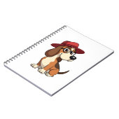 Vintage Basset Hound Cartoon in Red Hat Cute Dog I Notizblock (Linke Seite)