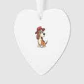 Vintage Basset Hound Cartoon in Red Hat Cute Dog I Ornament (Vorderseite)