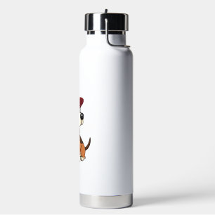 Vintage-Basset-Hound-Cartoon mit roter Mütze Süßer Trinkflasche