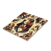 Vintage Basset Hound Illustration Fliese (Seite)