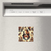 Vintage Basset Hound Illustration Magnet (In Situ (Geschirrspüler))