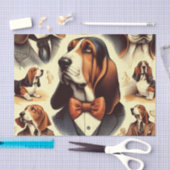 Vintage Basset Hound Illustration Seidenpapier (Handwerk)