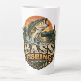 Vintage-Bassfischen bei Sonnenaufgang Milchtasse