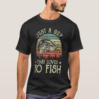 Vintage-Bassfischen Nur Ein Typ Der Liebt Zu Fisch T-Shirt