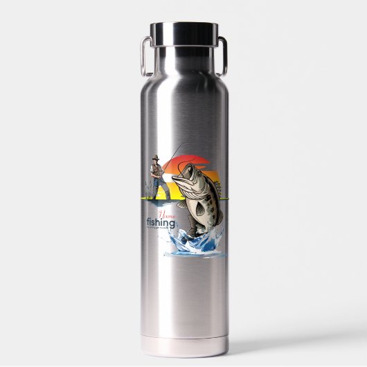 Vintage-Bassfischerei-Grafik [Männlich]  Trinkflasche (Vorne)