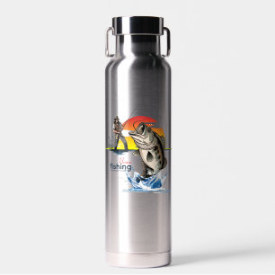 Vintage-Bassfischerei-Grafik [weiblich]  Trinkflasche
