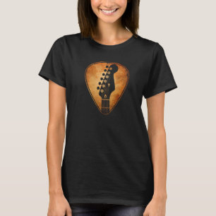 Vintage-Bassgitarren-Pick-Headstock für Bassist Ba T-Shirt