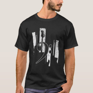 Vintage-Bassgitarrenspieler Musik Vintage-Gitarre T-Shirt