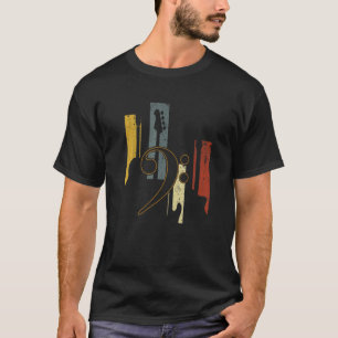 Vintage-Bassgitarrenspieler Musik Vintage-Gitarre T-Shirt